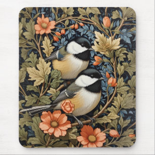 Two Beautiful Black-Capped Chickadees Mouse Pad