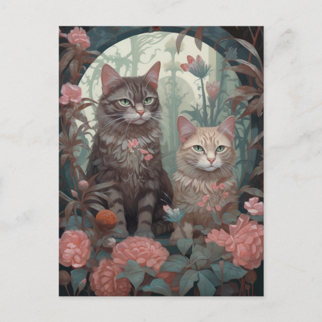 Two Beautiful Cats Postcard (Front)