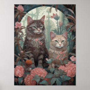 Two Beautiful Cats Poster