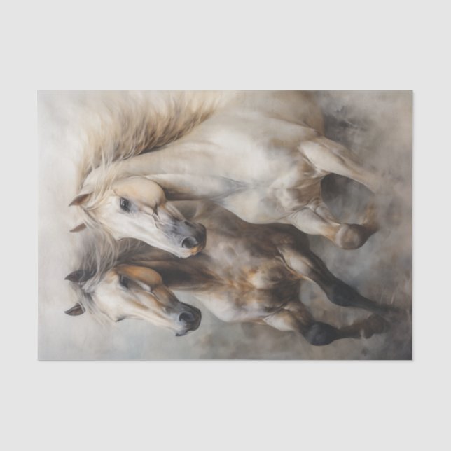 Two Beautiful Horses in a Painterly Style Tissue Paper (Front)