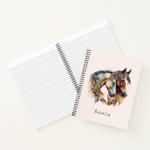  Two Beautiful Horses Western Boho Notebook