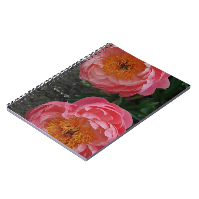 Two Beautiful Pink Peonies Notebook (Left Side)