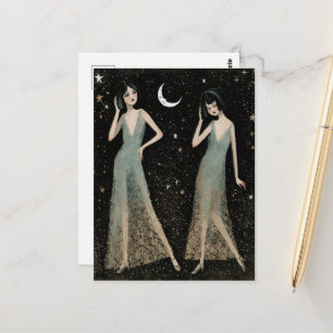 Two Beautiful Women Dancing in the Moonlight Postcard