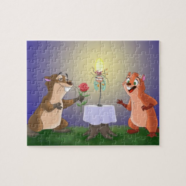 Two beavers in love jigsaw puzzle (Horizontal)