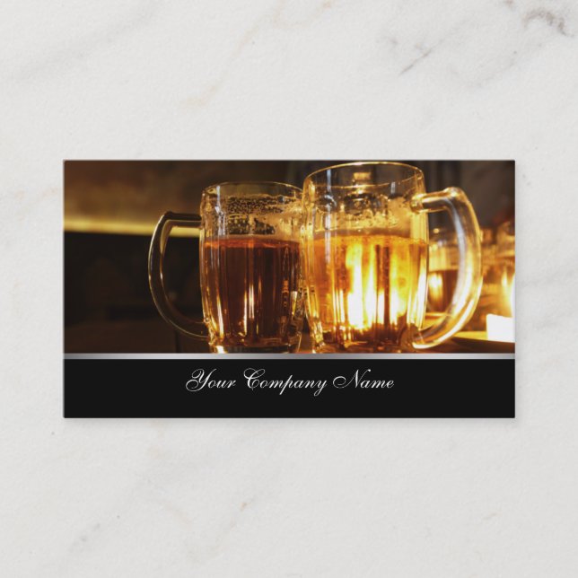Two Beers  - Elegant Business Cards for bars (Front)