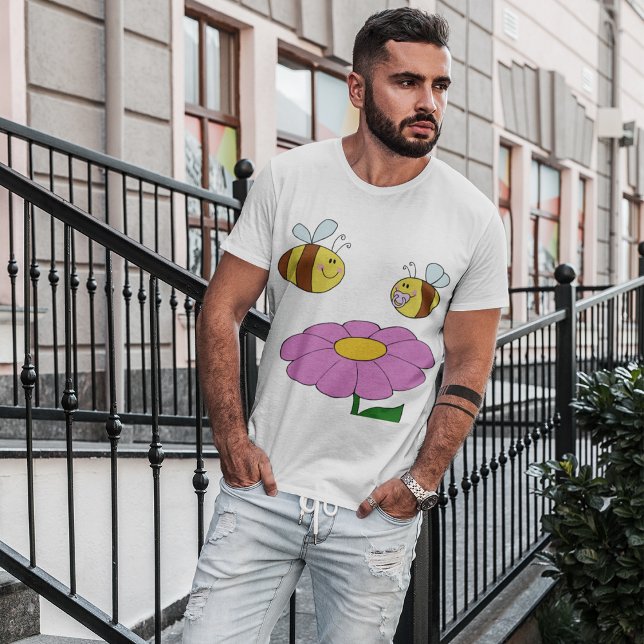 Two Bees And A Flower Mens T-Shirt (Creator Uploaded)
