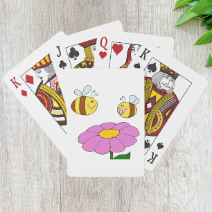 Two Bees And A Flower Playing Cards