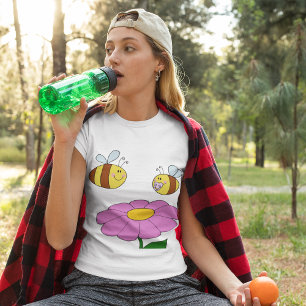 Two Bees And A Flower Womens T-Shirt