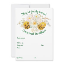 Two Bees Meet The Babies Invitation