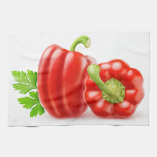Two bell peppers tea towel