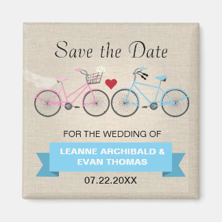 Two Bicycles Wedding Save the Date Magnet