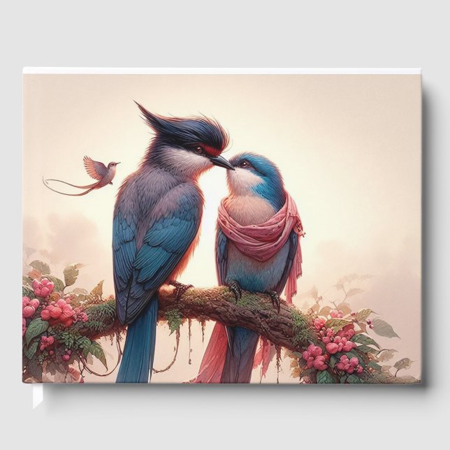 Two birds Flat Thank You Card Guest Book (Front)