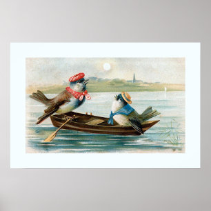 Two Birds in a Boat Poster