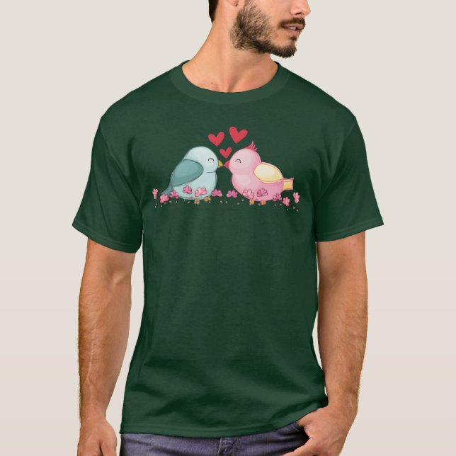 two birds kissing family T-Shirt (Front)