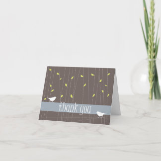 Two Birds Thank You Card: Chocolate Brown