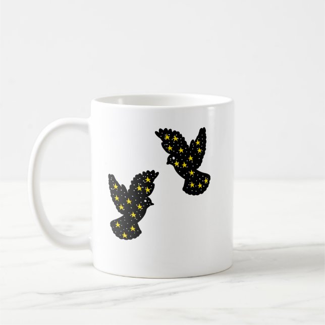 Two Birds Zodiac Silhouette Mug – Dual Harmony (Left)