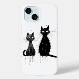 Two Black Cats iPhone 15 Case