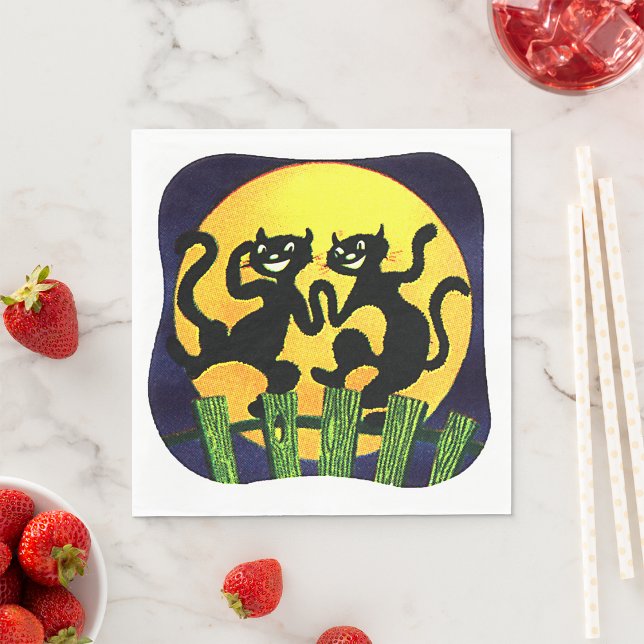 Two Black Cats Napkin (Creator Uploaded)