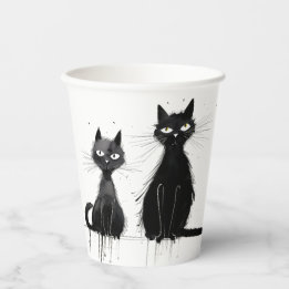 Two Black Cats Paper Cups