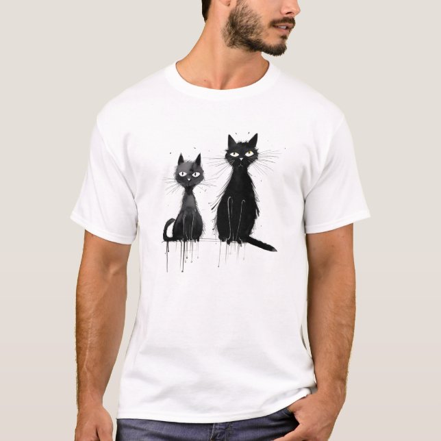 Two Black Cats T-Shirt (Front)