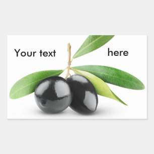 Two black olives rectangular sticker