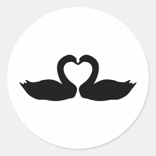 two black swans icon classic round sticker (Front)