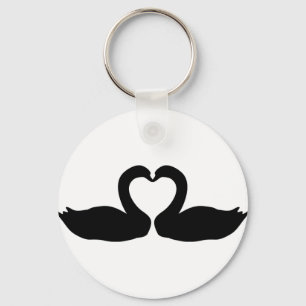 two black swans icon key ring