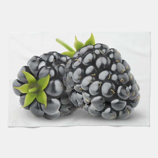 Two blackberries tea towel (Horizontal)