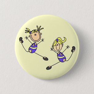 Two Blonde Girl Gymnast Tshirts and Gifts 6 Cm Round Badge