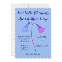 Two Blossoms Indigo Flower Twins Baby Shower