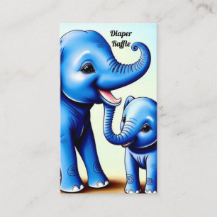 Two Blue Elephants Enclosure Card