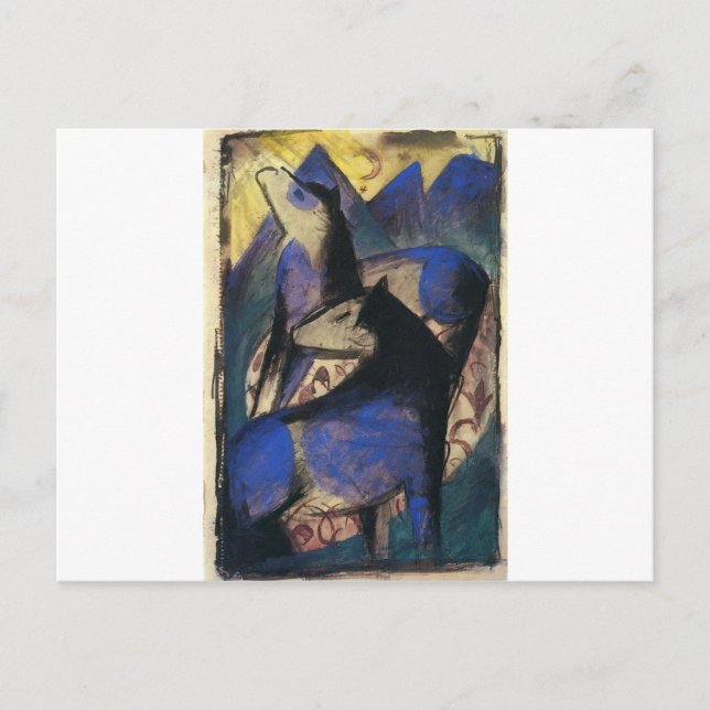 Two Blue Horses by Franz Marc Postcard (Front)