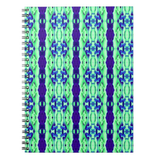 Two blues light and navy striped pattern notebook (Front)