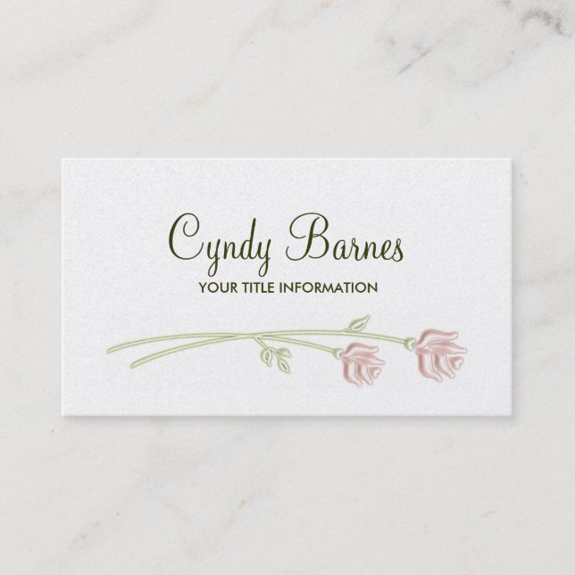 Two Blush Roses Business Card (Front)