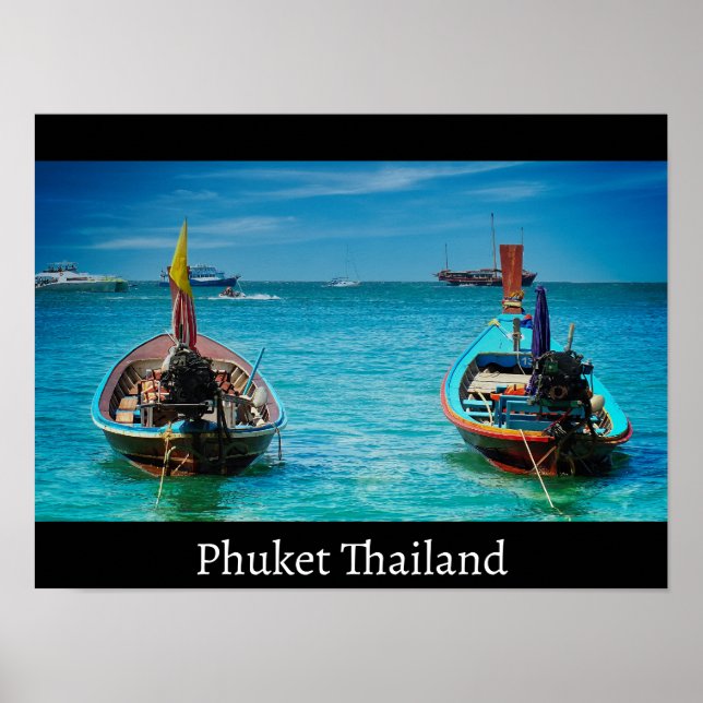 Two boat on a beach in Phuket Thailand  Poster (Front)