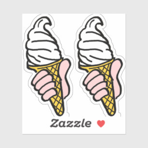 Two Bold Graphic Pop-Art Style Ice-Cream Seller