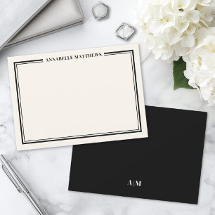 Two Border Minimalist Name Monogram Card