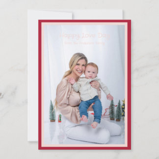 two bordered simple photo modern valentine's day holiday card