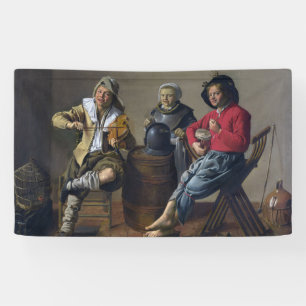 Two Boys and a Girl Making Music (Musicians) Banner