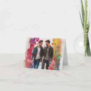 Two Boys Valentine's Day Digital Print Holiday Card