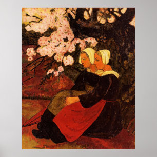 Two Breton Women Under Apple Tree, Poster