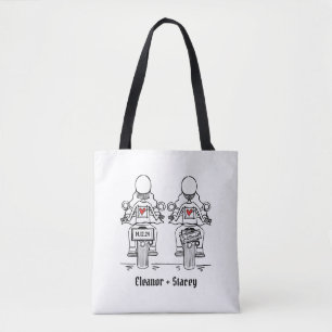 Two Brides Biker Motorcycle Wedding Tote Bag