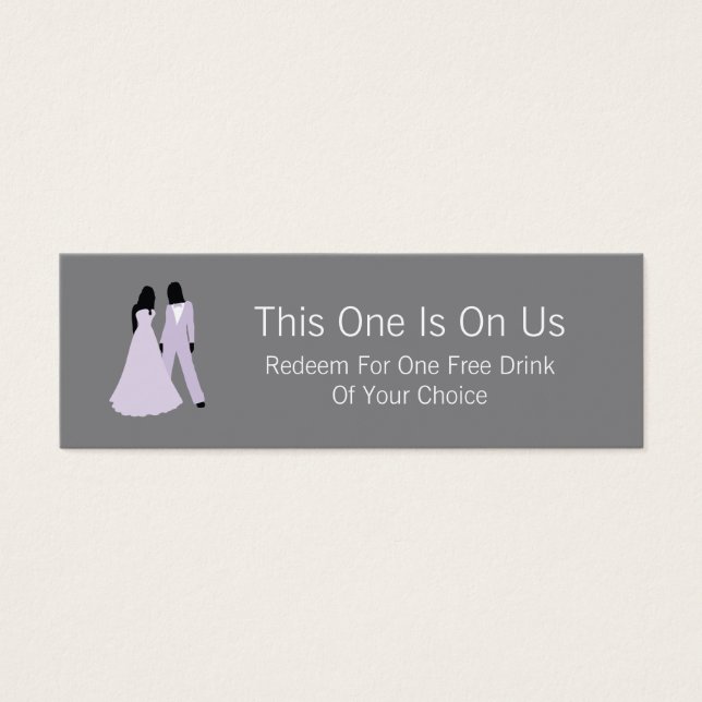 Two Brides Free Drink On Us (Lilac and Grey) (Front)