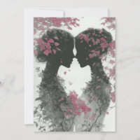Two Brides Hand Drawn Pencil Pink Black