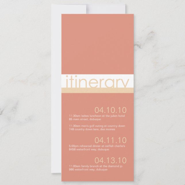 Two Brides Itinerary Announcements (Front)