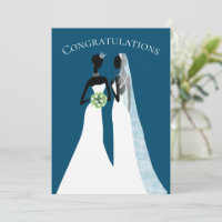 Two Brides Lesbian Wedding Elegant Congratulations