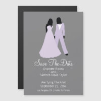 Two Brides Save The Date Wedding (Lilac And Grey)