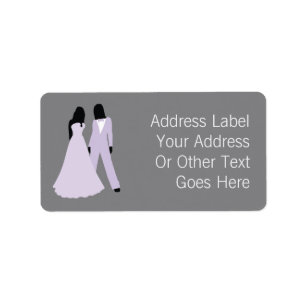 Two Brides Wedding (Lilac Grey) Personalised Label