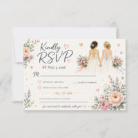 Two Brides Wedding RSVP Card