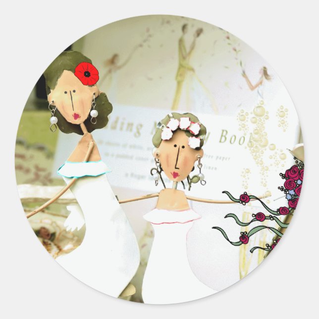 Two Brides Wedding Stickers (Front)